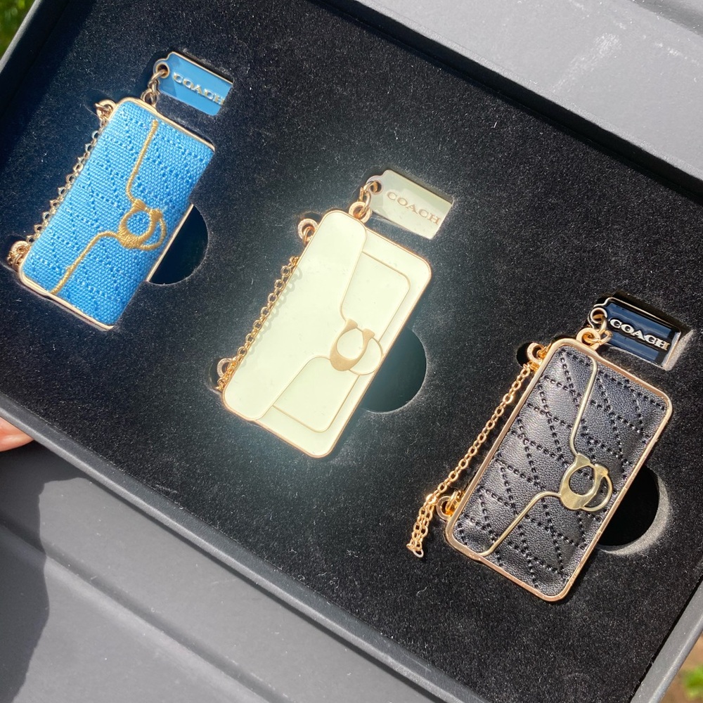 New Coach Mini Tabby Bag Charm Magnet Set (3-Piece Gift Box)